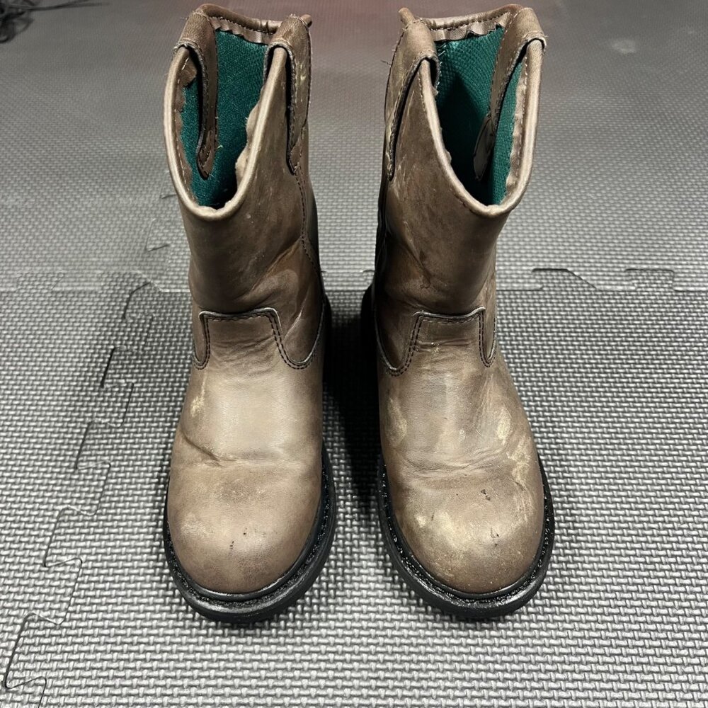 Georgia Boot Kids 7" Wellington Brown Leather Work Boots US 13M